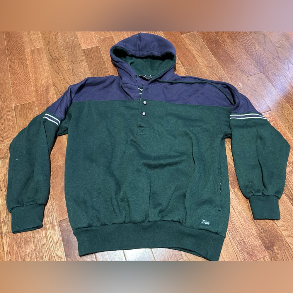 Vintage Christian Dior Monsieur Purple and Green Hoodie